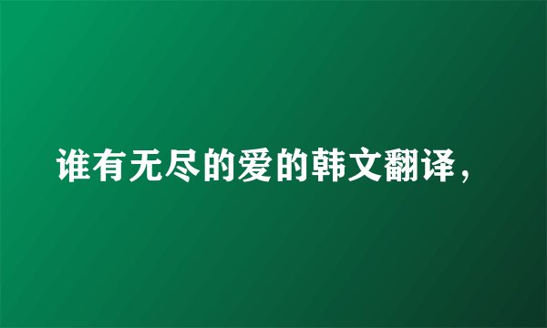 谁有无尽的爱的韩文翻译，