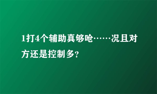 1打4个辅助真够呛……况且对方还是控制多？