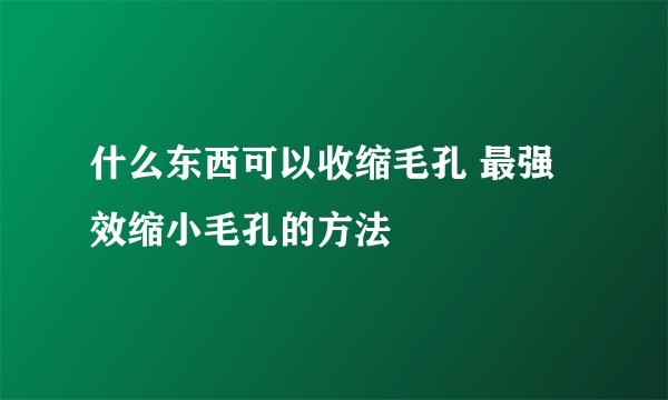 什么东西可以收缩毛孔 最强效缩小毛孔的方法