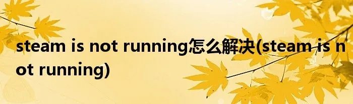 steam is not running怎么解决(steam is not running)