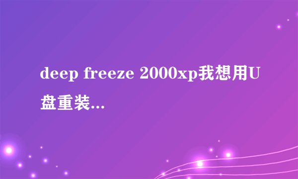 deep freeze 2000xp我想用U盘重装系统也不能怎么办？