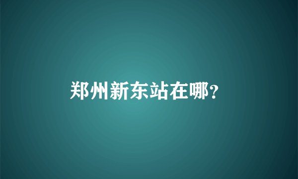 郑州新东站在哪？