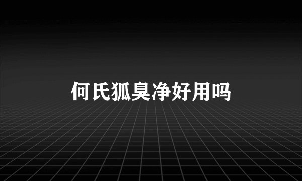 何氏狐臭净好用吗