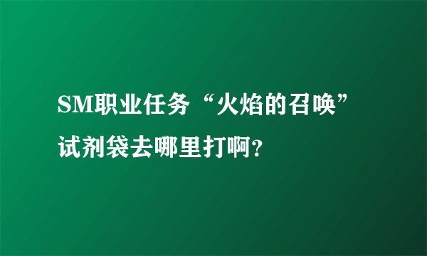 SM职业任务“火焰的召唤”试剂袋去哪里打啊？