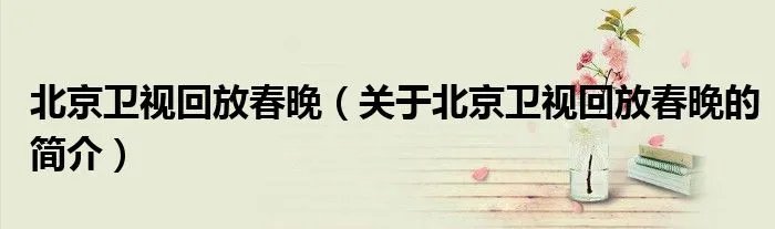 北京卫视回放春晚（关于北京卫视回放春晚的简介）