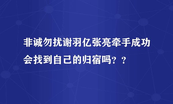 非诚勿扰谢羽亿张亮牵手成功会找到自己的归宿吗？？