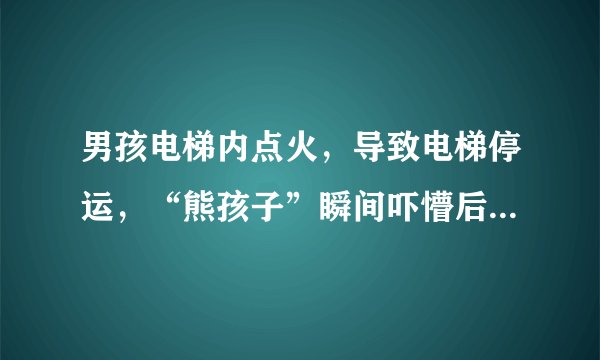 男孩电梯内点火，导致电梯停运，“熊孩子”瞬间吓懵后逃离，对此你怎么看？
