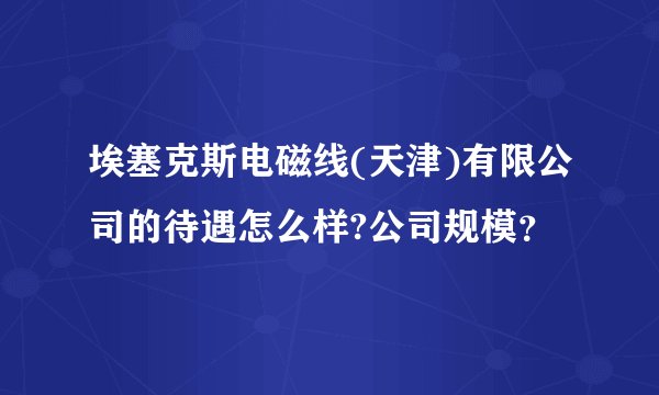 埃塞克斯电磁线(天津)有限公司的待遇怎么样?公司规模？
