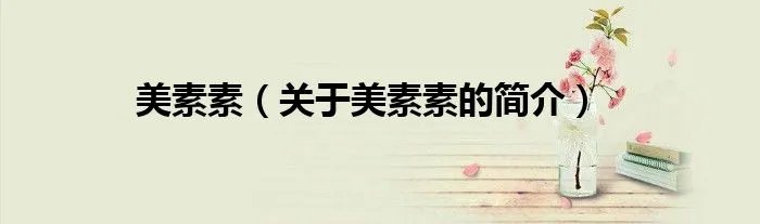 美素素（关于美素素的简介）