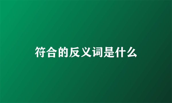 符合的反义词是什么