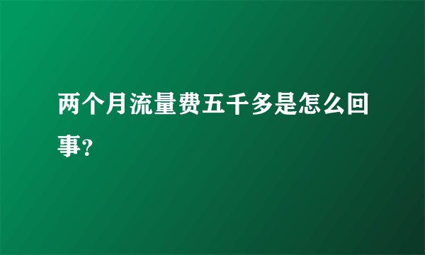 两个月流量费五千多是怎么回事？