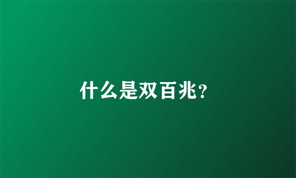 什么是双百兆？