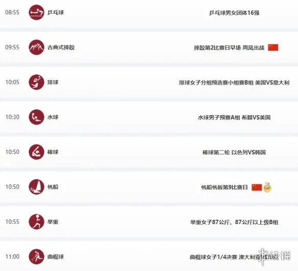 东京奥运会8月2日赛程 8月2日奥运会赛程分享