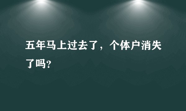 五年马上过去了，个体户消失了吗？