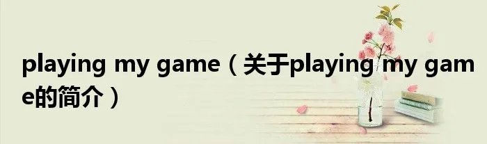 playing my game(关于playing my game的简介)