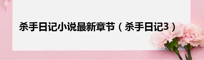 杀手日记小说最新章节（杀手日记3）