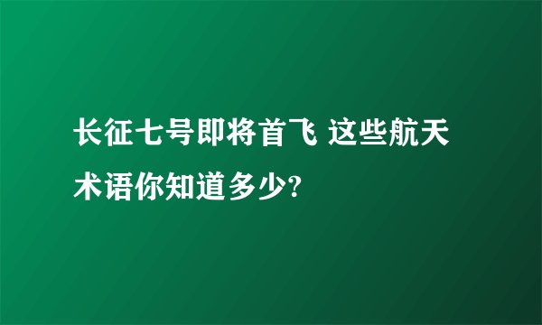 长征七号即将首飞 这些航天术语你知道多少?