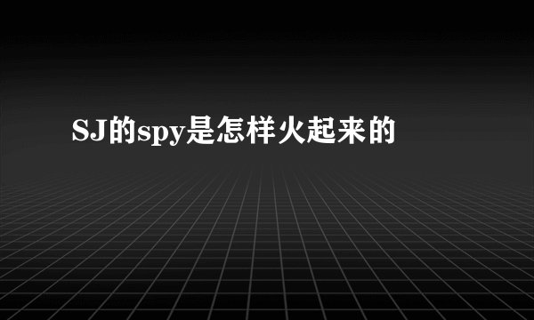 SJ的spy是怎样火起来的