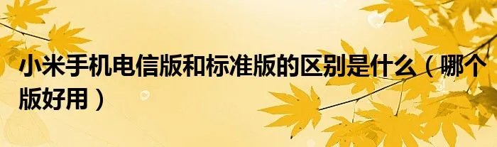 小米手机电信版和标准版的区别是什么（哪个版好用）