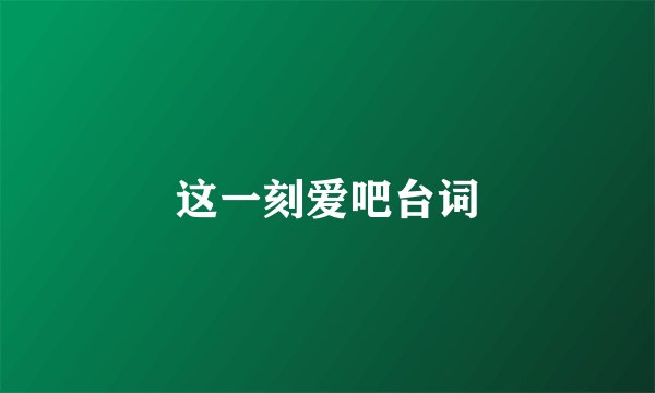 这一刻爱吧台词