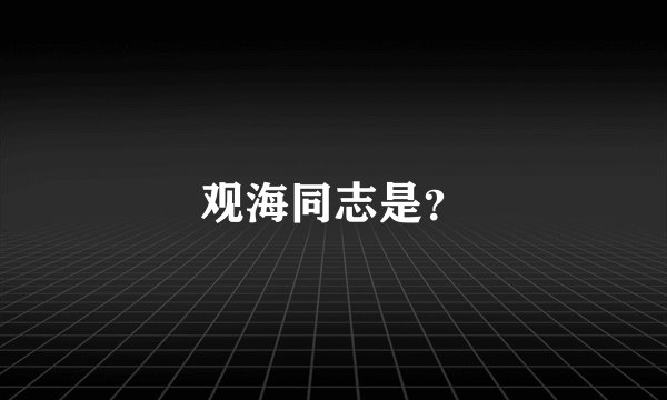 观海同志是？