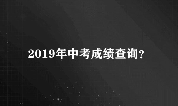2019年中考成绩查询？