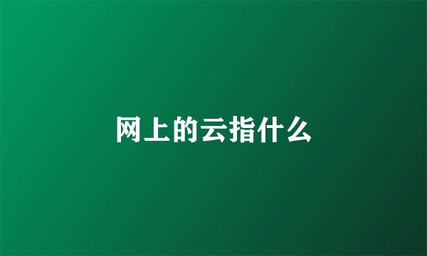 网上的云指什么