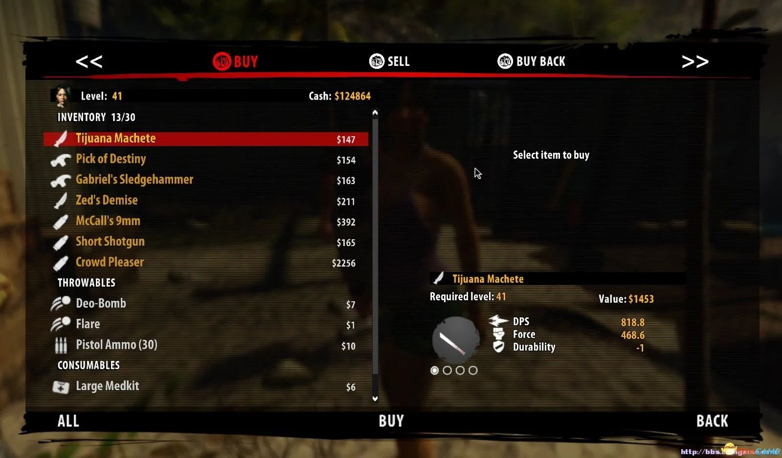 死亡岛：激流 特殊武器MOD 商店专卖