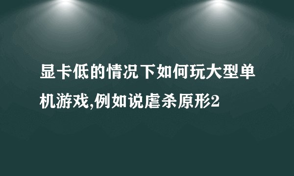 显卡低的情况下如何玩大型单机游戏,例如说虐杀原形2