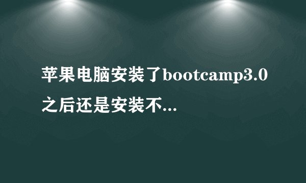 苹果电脑安装了bootcamp3.0之后还是安装不了bootcamp3.1怎么处理?