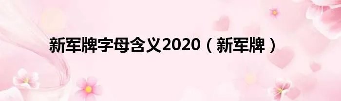 新军牌字母含义2020（新军牌）