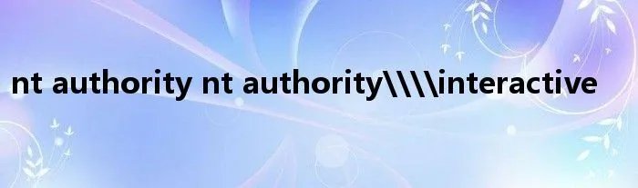 nt authority nt authority\\interactive