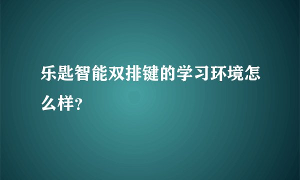 乐匙智能双排键的学习环境怎么样？