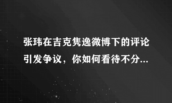 张玮在吉克隽逸微博下的评论引发争议，你如何看待不分场合的“抖机灵”？