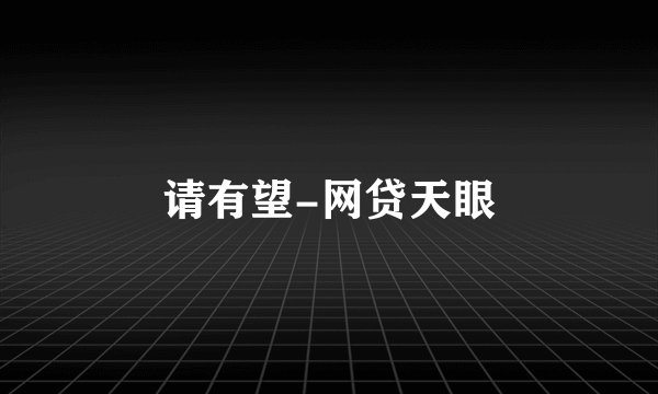 请有望-网贷天眼