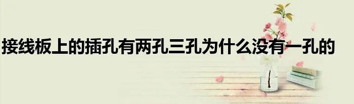 接线板上的插孔有两孔三孔为什么没有一孔的