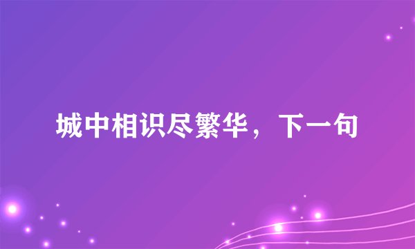 城中相识尽繁华，下一句