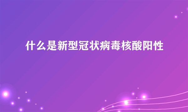 什么是新型冠状病毒核酸阳性