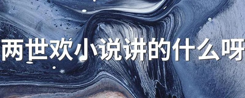 两世欢小说讲的什么呀 两世欢小说的讲述