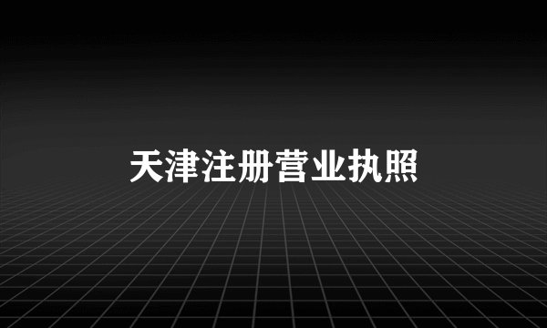 天津注册营业执照