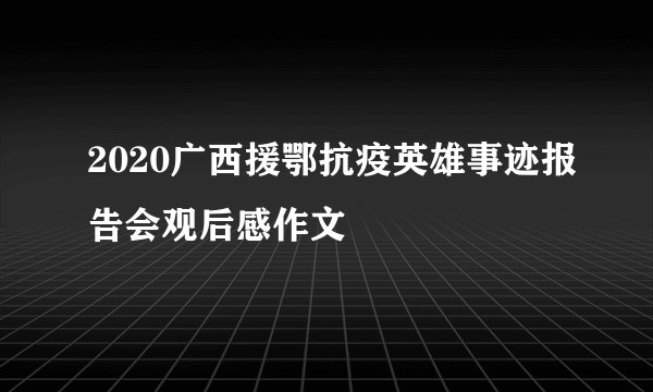 2020广西援鄂抗疫英雄事迹报告会观后感作文