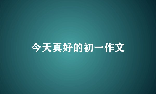 今天真好的初一作文