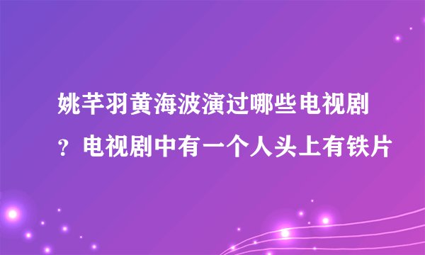 姚芊羽黄海波演过哪些电视剧？电视剧中有一个人头上有铁片