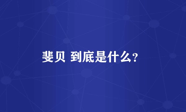 斐贝 到底是什么?