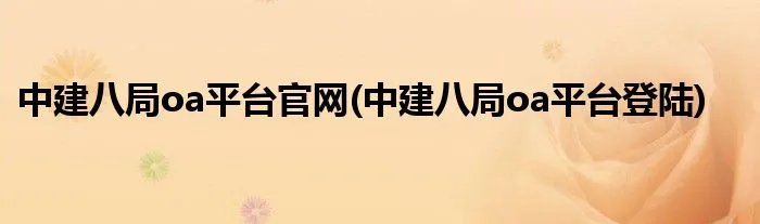 中建八局oa平台官网(中建八局oa平台登陆)
