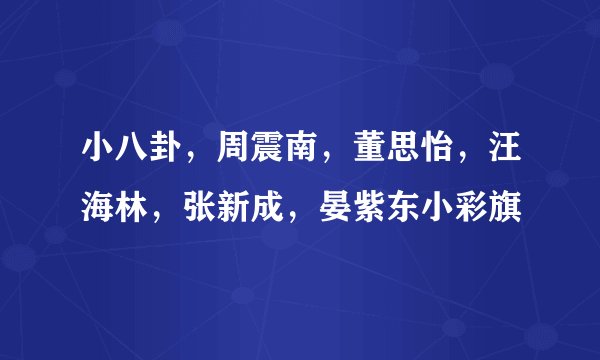 小八卦，周震南，董思怡，汪海林，张新成，晏紫东小彩旗