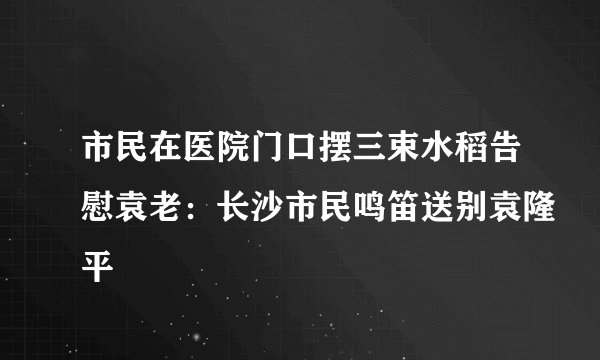 市民在医院门口摆三束水稻告慰袁老：长沙市民鸣笛送别袁隆平