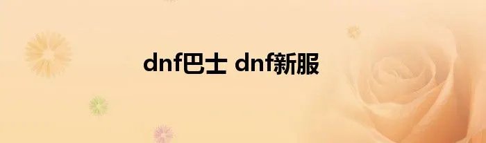 dnf巴士 dnf新服