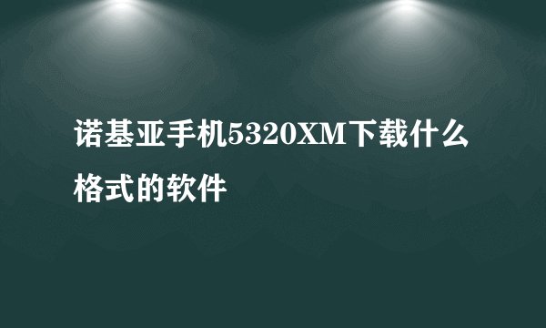 诺基亚手机5320XM下载什么格式的软件