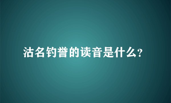 沽名钓誉的读音是什么？